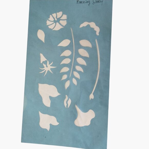 Sandy Aubuchon Stencil Morning Glory Leaves Easy Art Productions Free Form ST06 - Picture 2 of 11